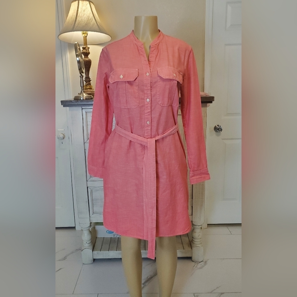 Gap Size S Pink Button-Up Shirt Dress
